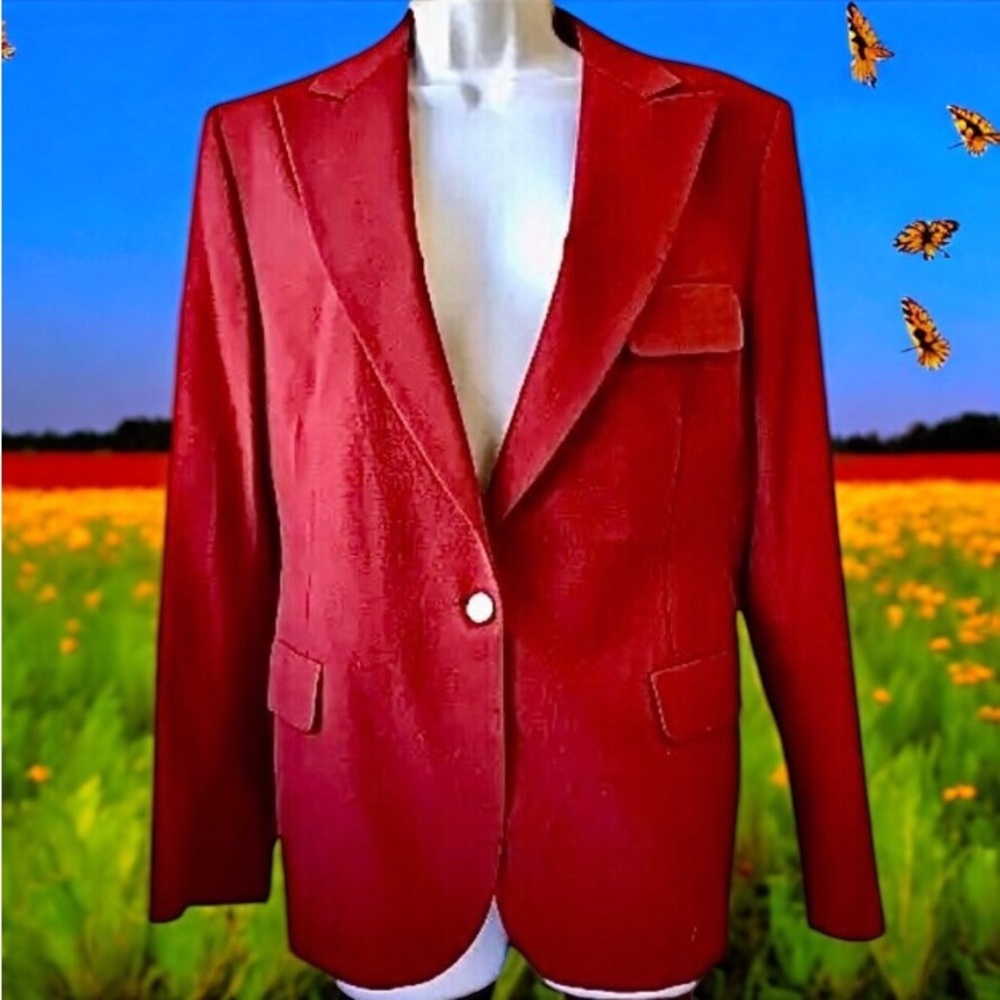 Burberry Patrick James Vintage Red Wool Blazer